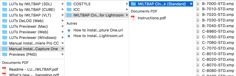LUT XMP files for Lightroom (step 1)